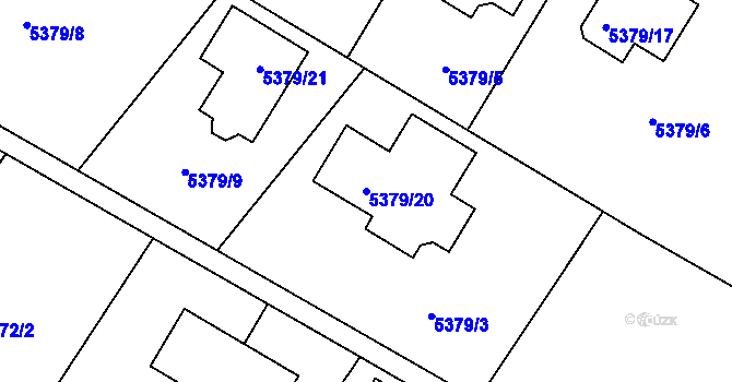 Parcela st. 5379/20 v KÚ Frýdek, Katastrální mapa