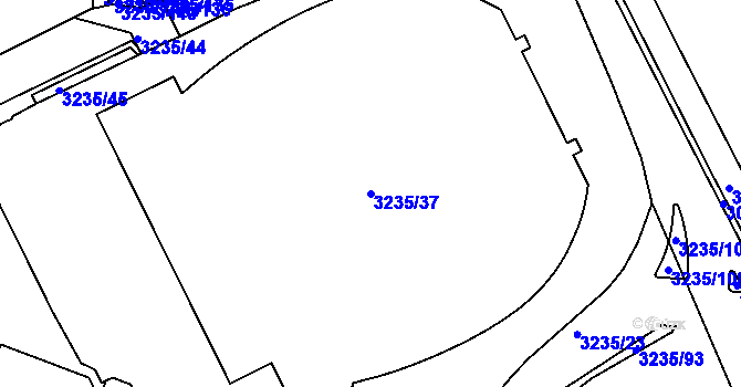 Parcela st. 3235/37 v KÚ Frýdek, Katastrální mapa