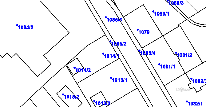 Parcela st. 1014/1 v KÚ Frýdek, Katastrální mapa