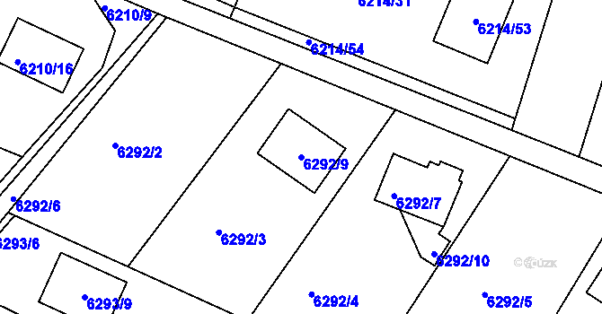 Parcela st. 6292/9 v KÚ Frýdek, Katastrální mapa