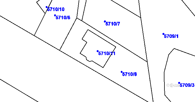 Parcela st. 5710/11 v KÚ Frýdek, Katastrální mapa