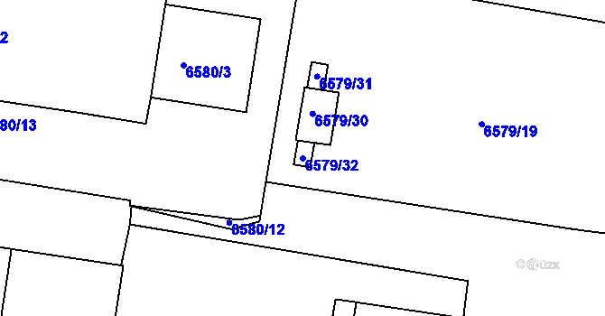 Parcela st. 6579/32 v KÚ Frýdek, Katastrální mapa