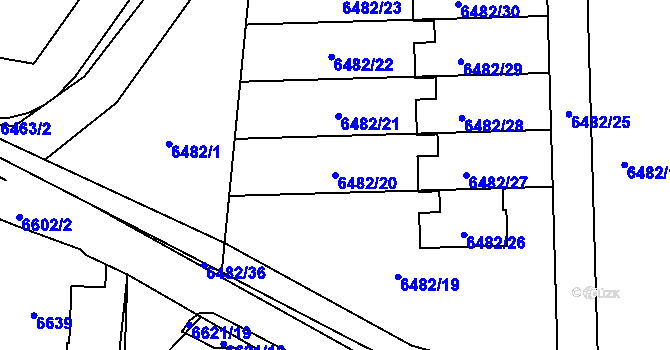 Parcela st. 6482/20 v KÚ Frýdek, Katastrální mapa