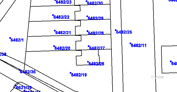 Parcela st. 6482/27 v KÚ Frýdek, Katastrální mapa