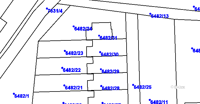 Parcela st. 6482/30 v KÚ Frýdek, Katastrální mapa