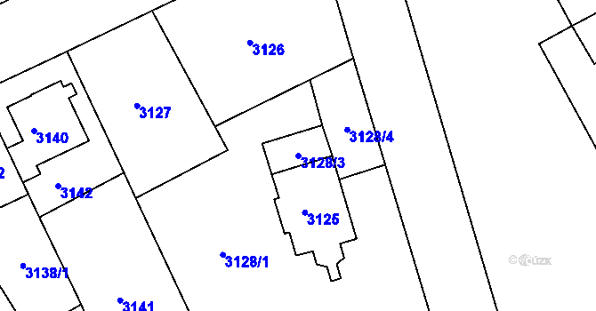 Parcela st. 3128/3 v KÚ Frýdek, Katastrální mapa