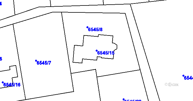 Parcela st. 6545/15 v KÚ Frýdek, Katastrální mapa