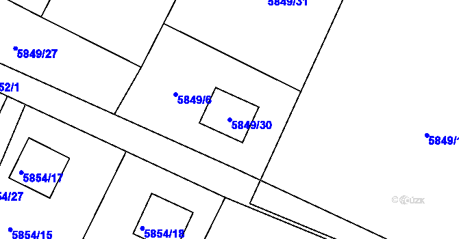 Parcela st. 5849/30 v KÚ Frýdek, Katastrální mapa
