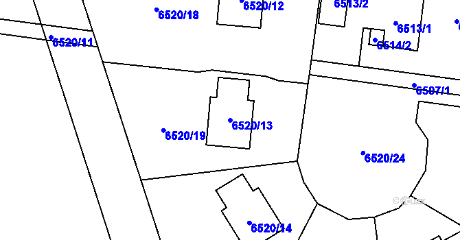 Parcela st. 6520/13 v KÚ Frýdek, Katastrální mapa