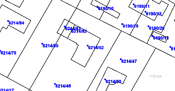 Parcela st. 6214/52 v KÚ Frýdek, Katastrální mapa