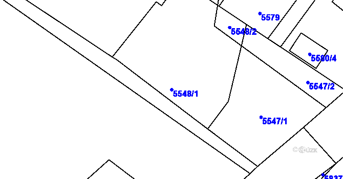 Parcela st. 5548/1 v KÚ Frýdek, Katastrální mapa