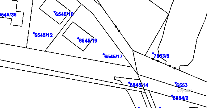 Parcela st. 6545/17 v KÚ Frýdek, Katastrální mapa
