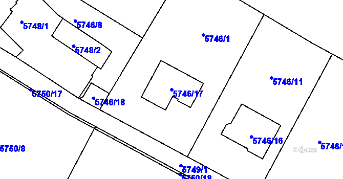 Parcela st. 5746/17 v KÚ Frýdek, Katastrální mapa