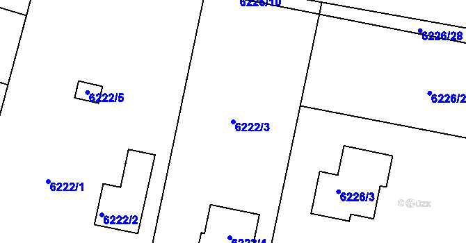 Parcela st. 6222/3 v KÚ Frýdek, Katastrální mapa