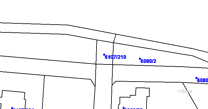 Parcela st. 6107/210 v KÚ Frýdek, Katastrální mapa