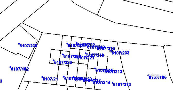 Parcela st. 6107/219 v KÚ Frýdek, Katastrální mapa