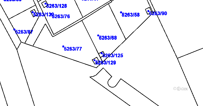 Parcela st. 5263/125 v KÚ Frýdek, Katastrální mapa