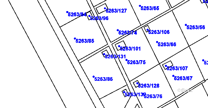 Parcela st. 5263/131 v KÚ Frýdek, Katastrální mapa