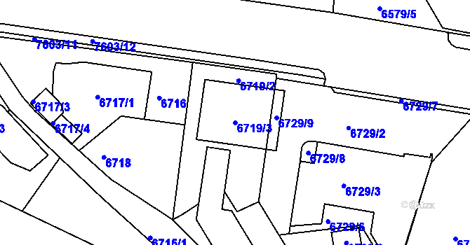 Parcela st. 6719/3 v KÚ Frýdek, Katastrální mapa