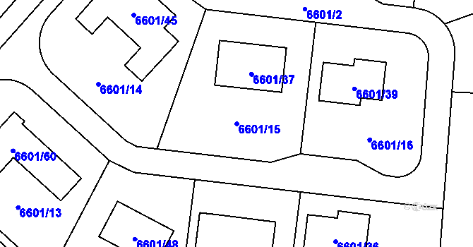 Parcela st. 6601/15 v KÚ Frýdek, Katastrální mapa