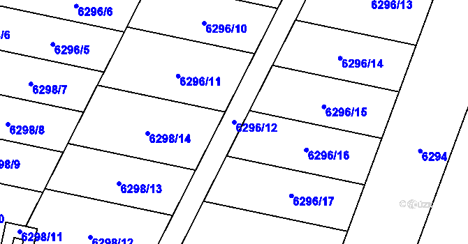 Parcela st. 6296/12 v KÚ Frýdek, Katastrální mapa