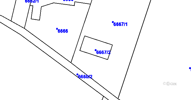 Parcela st. 6667/2 v KÚ Frýdek, Katastrální mapa