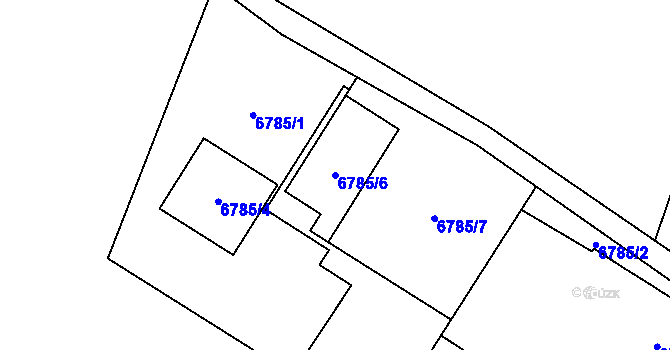 Parcela st. 6785/6 v KÚ Frýdek, Katastrální mapa