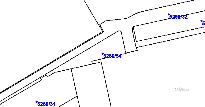 Parcela st. 5260/34 v KÚ Frýdek, Katastrální mapa