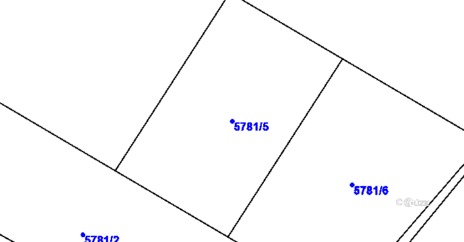 Parcela st. 5781/5 v KÚ Frýdek, Katastrální mapa