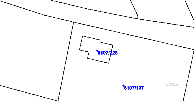 Parcela st. 6107/228 v KÚ Frýdek, Katastrální mapa