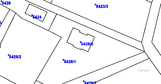 Parcela st. 5428/6 v KÚ Frýdek, Katastrální mapa