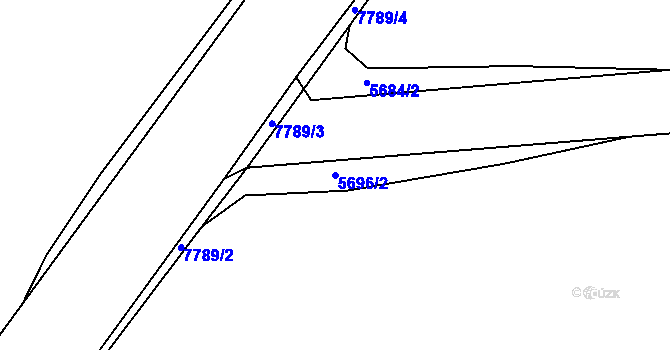 Parcela st. 5696/2 v KÚ Frýdek, Katastrální mapa