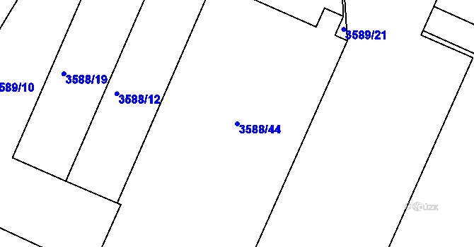 Parcela st. 3588/44 v KÚ Frýdek, Katastrální mapa