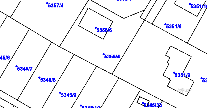 Parcela st. 5356/4 v KÚ Frýdek, Katastrální mapa