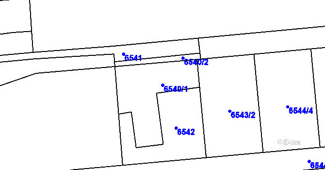 Parcela st. 6540/1 v KÚ Frýdek, Katastrální mapa