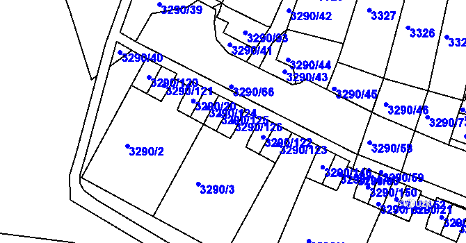 Parcela st. 3290/126 v KÚ Frýdek, Katastrální mapa