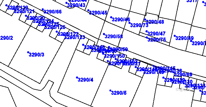 Parcela st. 3290/150 v KÚ Frýdek, Katastrální mapa