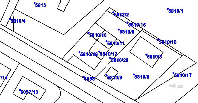 Parcela st. 5810/12 v KÚ Frýdek, Katastrální mapa