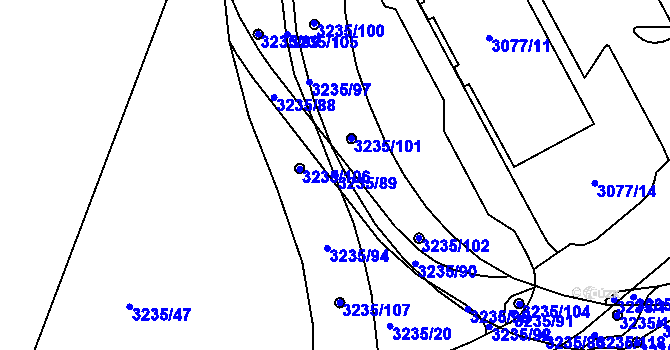 Parcela st. 3235/89 v KÚ Frýdek, Katastrální mapa