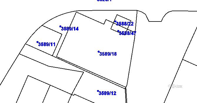 Parcela st. 3589/18 v KÚ Frýdek, Katastrální mapa