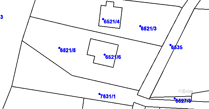 Parcela st. 6521/6 v KÚ Frýdek, Katastrální mapa