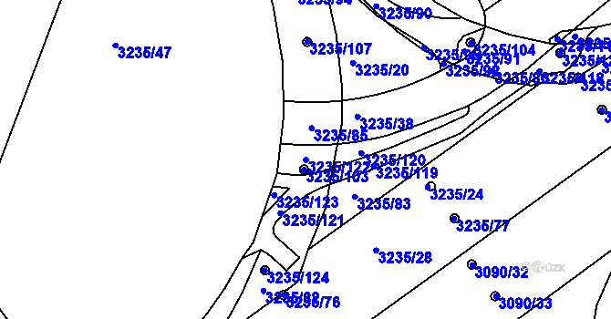Parcela st. 3235/122 v KÚ Frýdek, Katastrální mapa