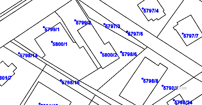 Parcela st. 5800/2 v KÚ Frýdek, Katastrální mapa