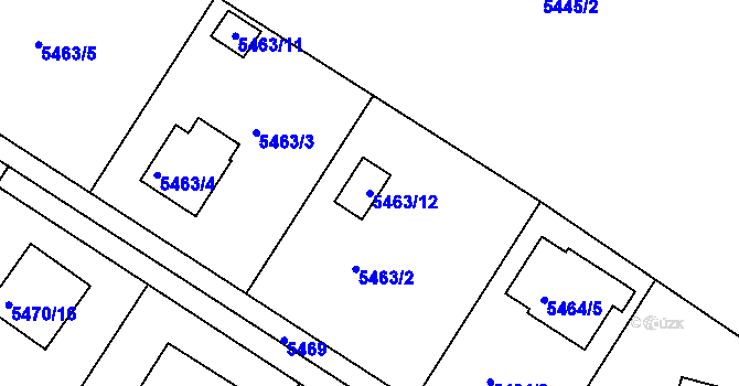 Parcela st. 5463/12 v KÚ Frýdek, Katastrální mapa