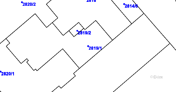Parcela st. 2819/1 v KÚ Frýdek, Katastrální mapa