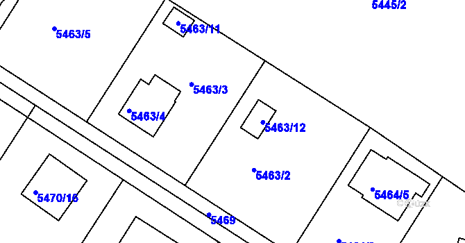 Parcela st. 5463/13 v KÚ Frýdek, Katastrální mapa