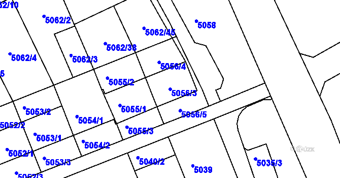 Parcela st. 5056/3 v KÚ Frýdek, Katastrální mapa