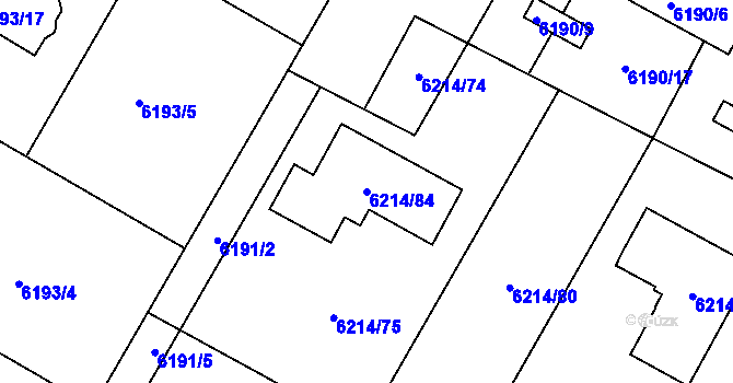 Parcela st. 6214/84 v KÚ Frýdek, Katastrální mapa