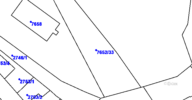 Parcela st. 7652/33 v KÚ Frýdek, Katastrální mapa