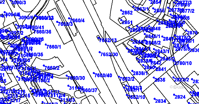 Parcela st. 7652/30 v KÚ Frýdek, Katastrální mapa